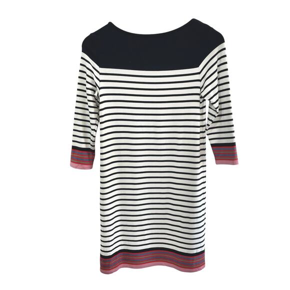 Fleur Bleue Knit Navy White Striped Tee Dress Size XS Casual Coastal Nautical - Picture 2 of 7
